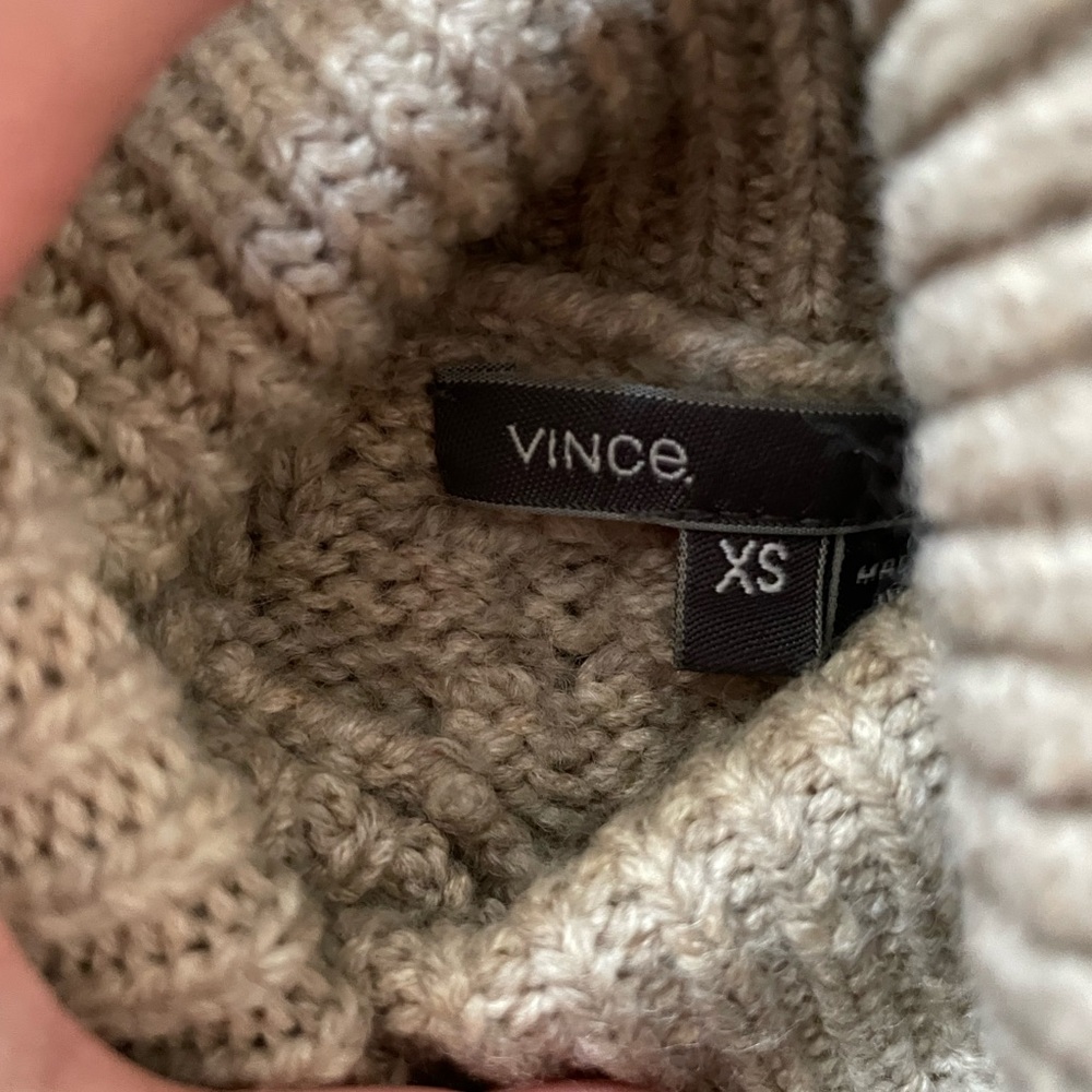 Vince Light Oatmeal Cashmere Knit Pullover - image 2